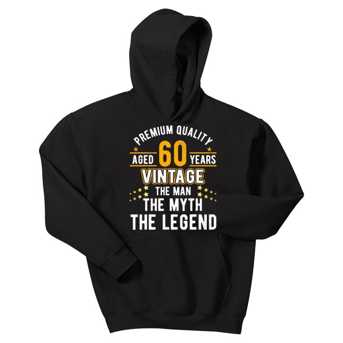 60 Years Old The Man Myth Legend Vintage 60th Birthday Kids Hoodie