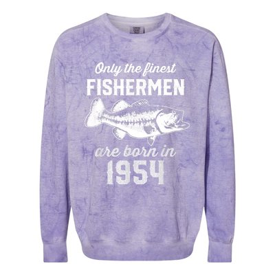 69 Year Old Fisherman: Fishing 1954 69th Birthday Colorblast Crewneck Sweatshirt