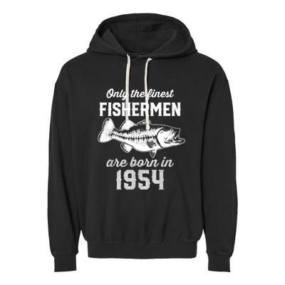 69 Year Old Fisherman: Fishing 1954 69th Birthday Garment-Dyed Fleece Hoodie