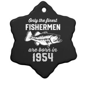 69 Year Old Fisherman: Fishing 1954 69th Birthday Ceramic Star Ornament