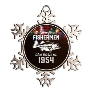 69 Year Old Fisherman: Fishing 1954 69th Birthday Metallic Star Ornament