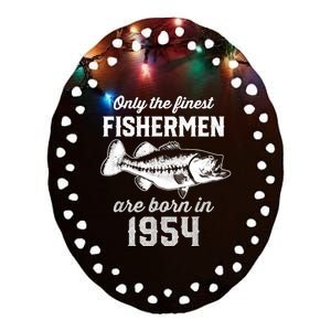 69 Year Old Fisherman: Fishing 1954 69th Birthday Ceramic Oval Ornament