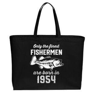 69 Year Old Fisherman: Fishing 1954 69th Birthday Cotton Canvas Jumbo Tote