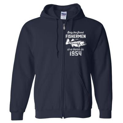 69 Year Old Fisherman: Fishing 1954 69th Birthday Full Zip Hoodie