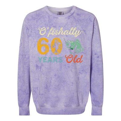 60 Years Old Fishing Gift 60th Birthday Cool Sixty Year Old Colorblast Crewneck Sweatshirt