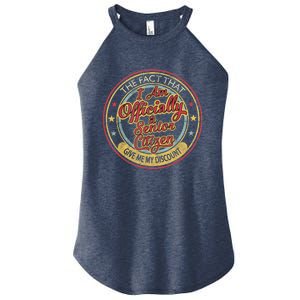 65 Year Old Gifts Officially A Senior Citizen 65th Birthday Women's Perfect Tri Rocker Tank