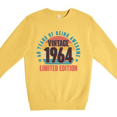 60 Years Of Being Awesome 1964 Limited Edition Vintage Retro Premium Crewneck Sweatshirt