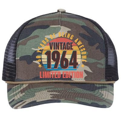 60 Years Of Being Awesome 1964 Limited Edition Vintage Retro Retro Rope Trucker Hat Cap