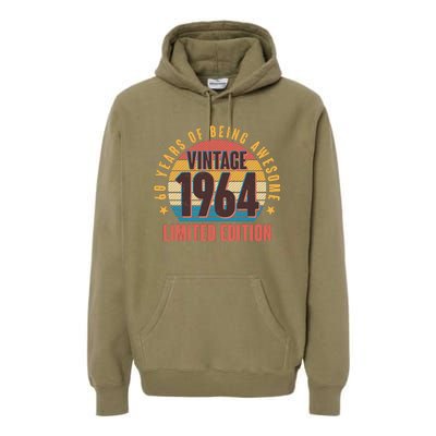 60 Years Of Being Awesome 1964 Limited Edition Vintage Retro Premium Hoodie