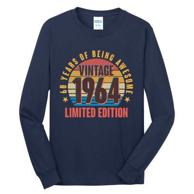 60 Years Of Being Awesome 1964 Limited Edition Vintage Retro Tall Long Sleeve T-Shirt