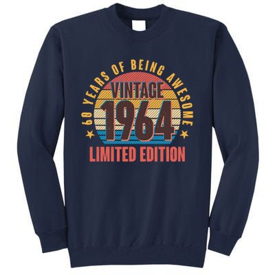 60 Years Of Being Awesome 1964 Limited Edition Vintage Retro Tall Sweatshirt