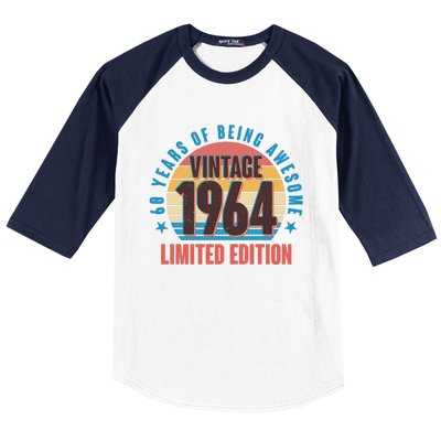 60 Years Of Being Awesome 1964 Limited Edition Vintage Retro Baseball Sleeve Shirt