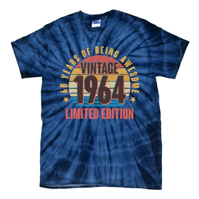 60 Years Of Being Awesome 1964 Limited Edition Vintage Retro Tie-Dye T-Shirt