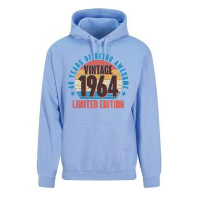 60 Years Of Being Awesome 1964 Limited Edition Vintage Retro Unisex Surf Hoodie