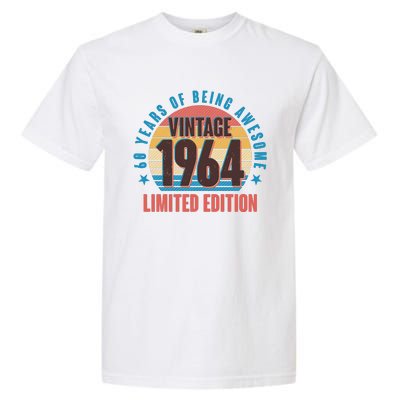 60 Years Of Being Awesome 1964 Limited Edition Vintage Retro Garment-Dyed Heavyweight T-Shirt