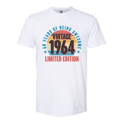 60 Years Of Being Awesome 1964 Limited Edition Vintage Retro Softstyle CVC T-Shirt