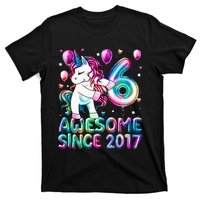 6 Years Old Unicorn Flossing 6th Birthday Girl Unicorn Party T-Shirt