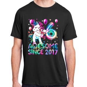 6 Years Old Unicorn Flossing 6th Birthday Girl Unicorn Party Adult ChromaSoft Performance T-Shirt