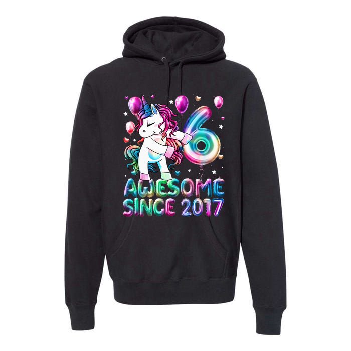 6 Years Old Unicorn Flossing 6th Birthday Girl Unicorn Party Premium Hoodie