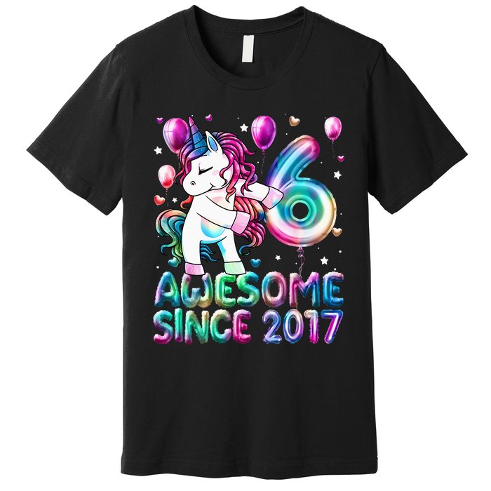 6 Years Old Unicorn Flossing 6th Birthday Girl Unicorn Party Premium T-Shirt