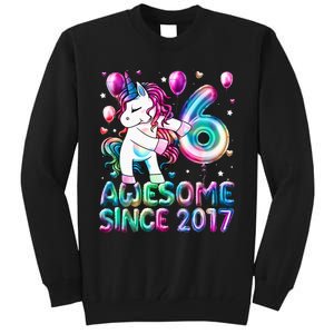 6 Years Old Unicorn Flossing 6th Birthday Girl Unicorn Party Tall Sweatshirt