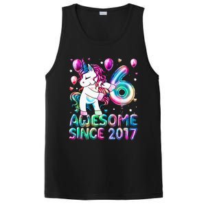 6 Years Old Unicorn Flossing 6th Birthday Girl Unicorn Party PosiCharge Competitor Tank