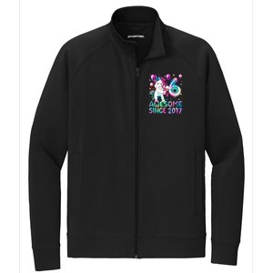 6 Years Old Unicorn Flossing 6th Birthday Girl Unicorn Party Stretch Full-Zip Cadet Jacket