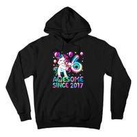 6 Years Old Unicorn Flossing 6th Birthday Girl Unicorn Party Tall Hoodie