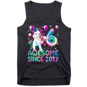 6 Years Old Unicorn Flossing 6th Birthday Girl Unicorn Party Tank Top