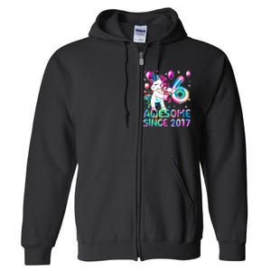 6 Years Old Unicorn Flossing 6th Birthday Girl Unicorn Party Full Zip Hoodie