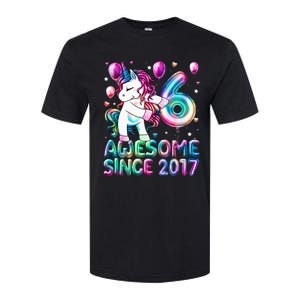 6 Years Old Unicorn Flossing 6th Birthday Girl Unicorn Party Softstyle CVC T-Shirt