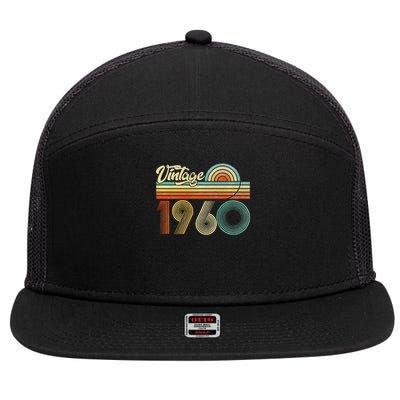 65 Years Old Gifts Vintage Born In 1960 65th Birthday Retro Gift 7 Panel Mesh Trucker Snapback Hat