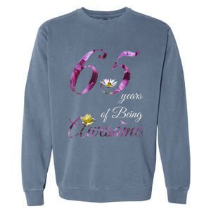 65 Year Old Shirt Awesome Floral 1958 65th Birthday Present Gift Garment-Dyed Sweatshirt