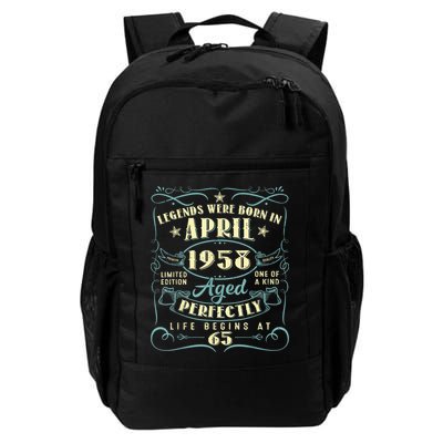 65 Years Old 65th Birthday Present Gift Legends Born In April 1958 Backpack