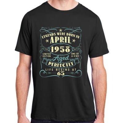 65 Years Old 65th Birthday Present Gift Legends Born In April 1958 Adult ChromaSoft Performance T-Shirt