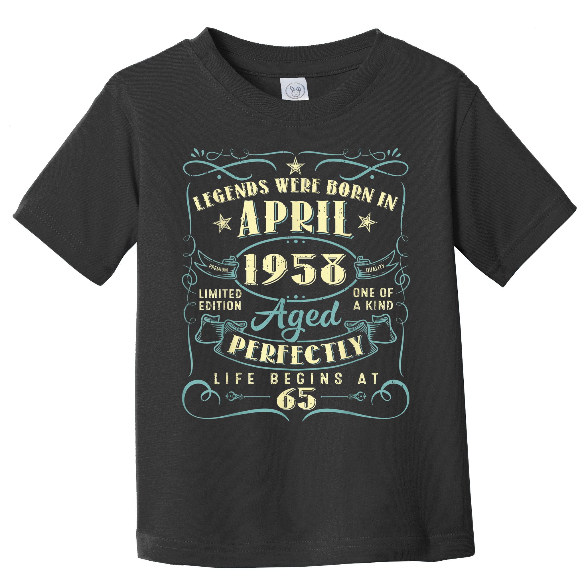 65 Years Old 65th Birthday Present Gift Legends Born In April 1958 Toddler T-Shirt