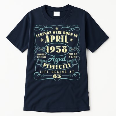 65 Years Old 65th Birthday Present Gift Legends Born In April 1958 Tall T-Shirt