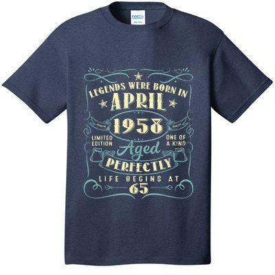 65 Years Old 65th Birthday Present Gift Legends Born In April 1958 T-Shirt