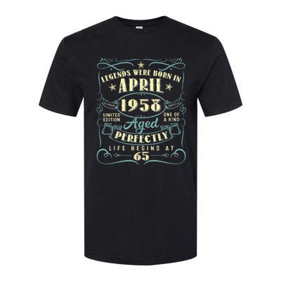 65 Years Old 65th Birthday Present Gift Legends Born In April 1958 Softstyle® CVC T-Shirt