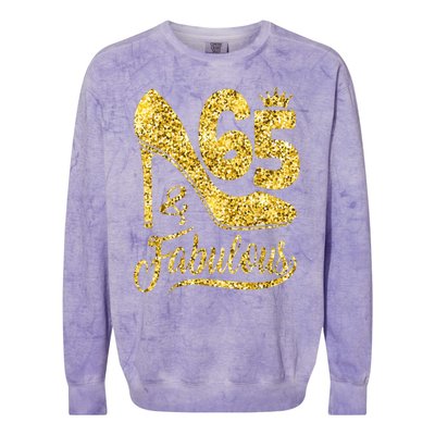 65 Years Old Gifts 65 & Fabulous 65th Birthday high heels Colorblast Crewneck Sweatshirt