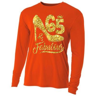 65 Years Old Gifts 65 & Fabulous 65th Birthday high heels Cooling Performance Long Sleeve Crew