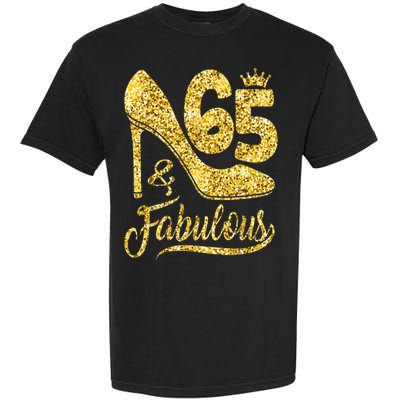 65 Years Old Gifts 65 & Fabulous 65th Birthday high heels Garment-Dyed Heavyweight T-Shirt