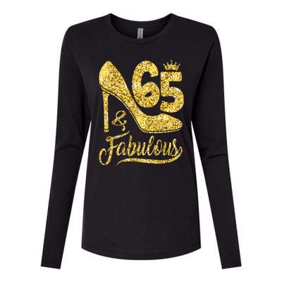 65 Years Old Gifts 65 & Fabulous 65th Birthday high heels Womens Cotton Relaxed Long Sleeve T-Shirt