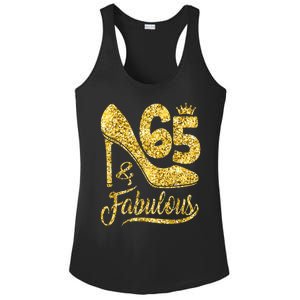 65 Years Old Gifts 65 & Fabulous 65th Birthday high heels Ladies PosiCharge Competitor Racerback Tank