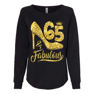 65 Years Old Gifts 65 & Fabulous 65th Birthday high heels Womens California Wash Sweatshirt