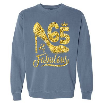 65 Years Old Gifts 65 & Fabulous 65th Birthday high heels Garment-Dyed Sweatshirt