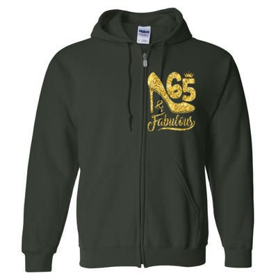 65 Years Old Gifts 65 & Fabulous 65th Birthday high heels Full Zip Hoodie