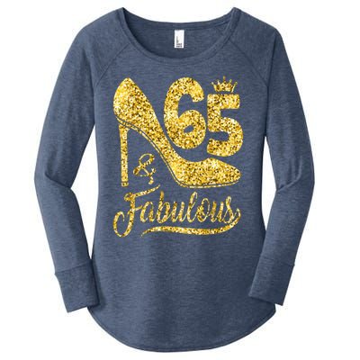 65 Years Old Gifts 65 & Fabulous 65th Birthday high heels Women's Perfect Tri Tunic Long Sleeve Shirt