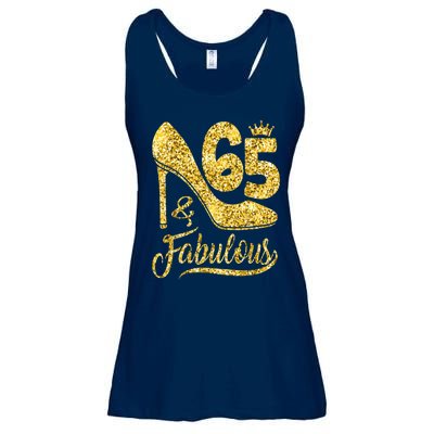 65 Years Old Gifts 65 & Fabulous 65th Birthday high heels Ladies Essential Flowy Tank