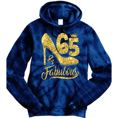 65 Years Old Gifts 65 & Fabulous 65th Birthday high heels Tie Dye Hoodie